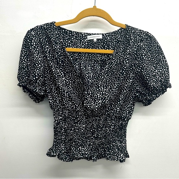 Crescent and White polkadot Blouse - Picture 1 of 5